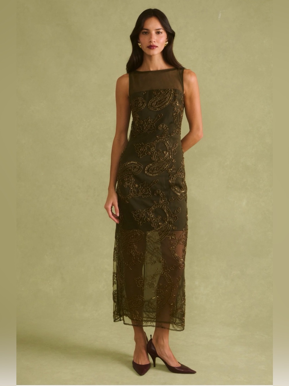 SORELLA ORA Paisley Beaded Dress